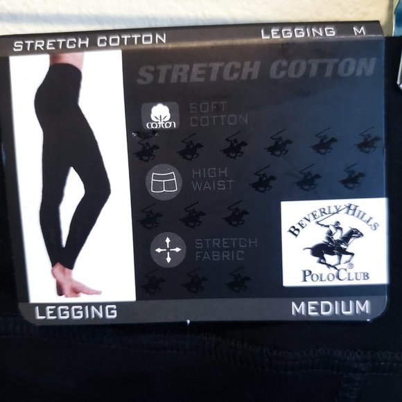 NEW Beverly Hills Polo Club Women's Leggings Full Length [Black/M] - Picture 8 of 10